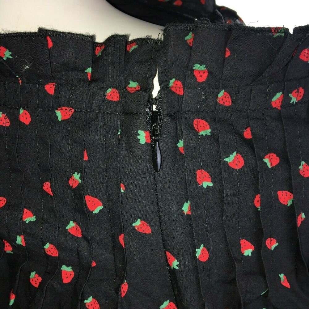 Madewell Pintuck Cami Dress Fresh Strawberries Sundress Black Red Cotton Women 0 - Picture 7 of 11